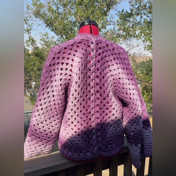 Ombre Purple Cardigan | Handmade Crochet - Picture 5 of 5
